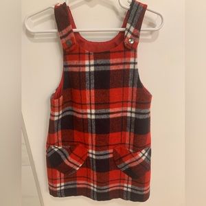 Unique Overall Dress | Style - Plaid Button Straps | Size 2T - NWOT